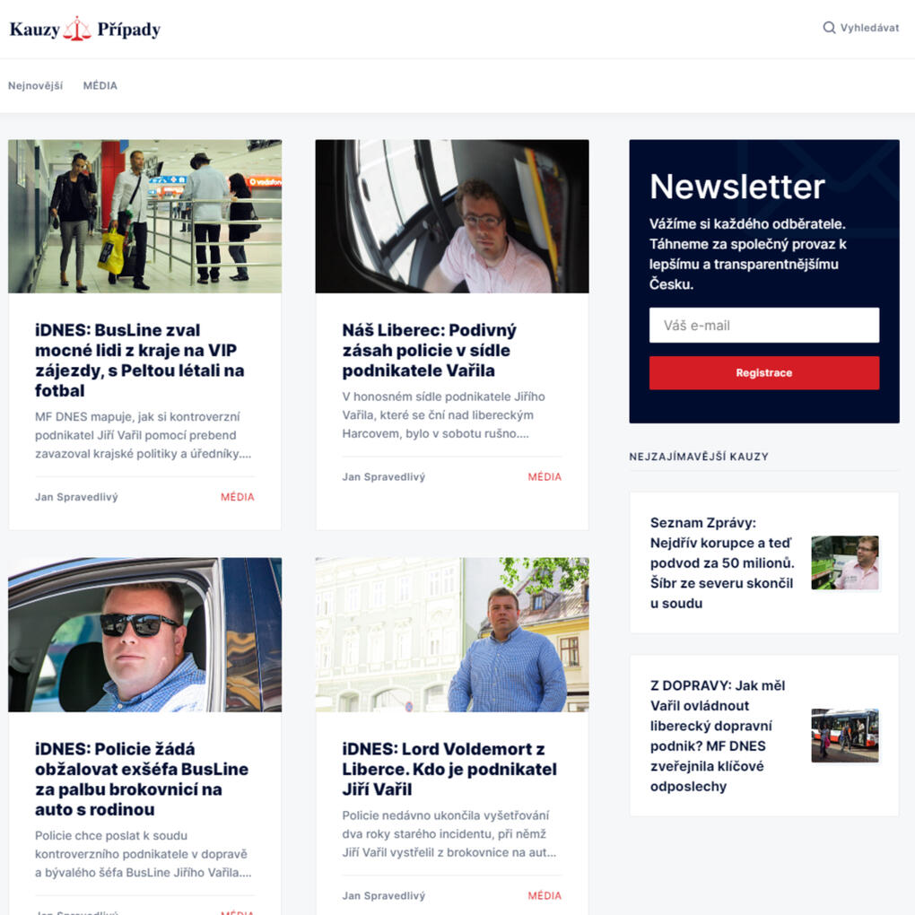 Kauzy a Případy - zpravodajský web