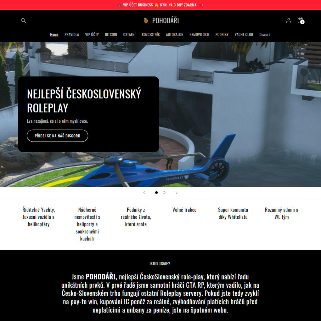 Internetový obchod a herní portál POHODÁŘI