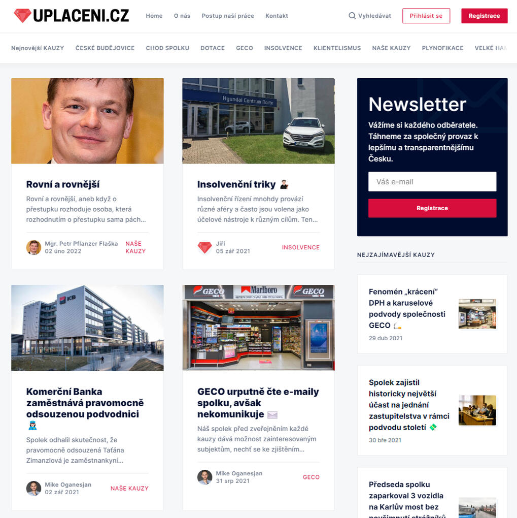 UPLACENI - zpravodajský web